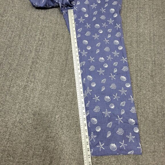 Coldwater Creek Pants Womens 16 Seashell Blue 100% Linen Wide Leg Elastic Waist - Picture 5 of 12